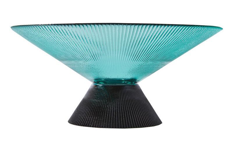 Glass high-legged colorful fruit plate 13 02