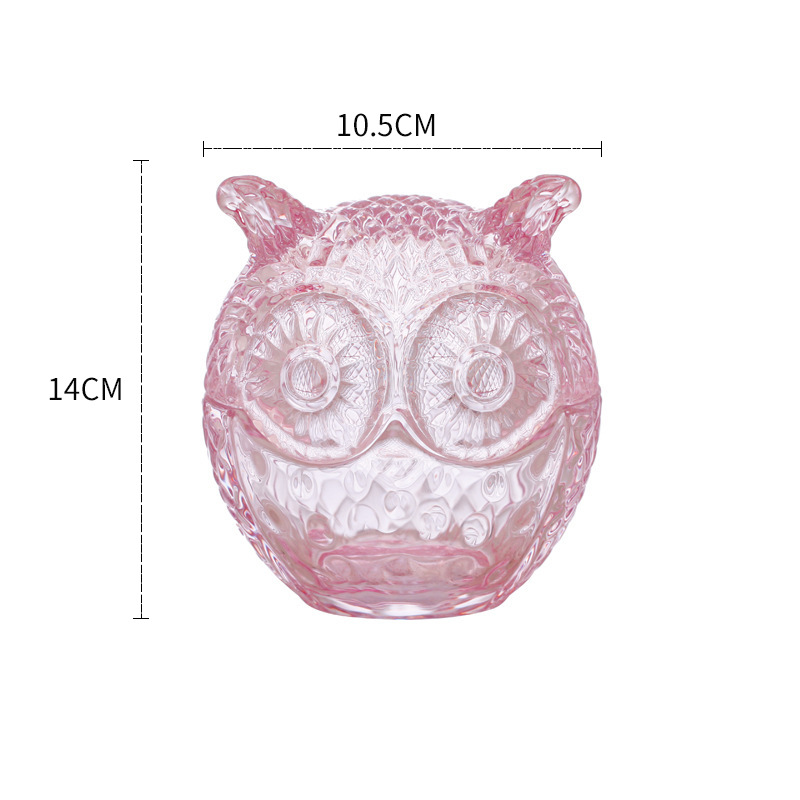 Pink Owl Glass Candlestick Ornaments Candy Jar Wine Glass 32 01