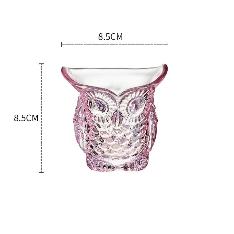 Pink Owl Glass Candlestick Ornaments Candy Jar Wine Glass 33