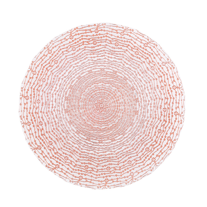 Round glass crystal fruit plate 8 01